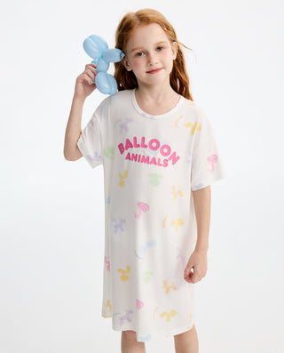 Aimer Kids Short-sleeved Nightdress For Girls