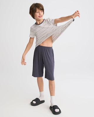 Aimer Kids Short-sleeve Tops Homewear Set For Boys