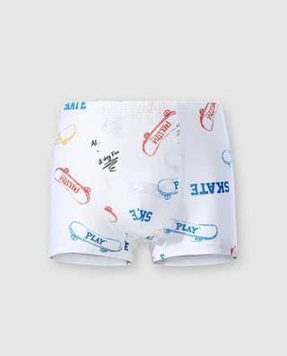 Aimer Kids TrueMilk Fiber Skateboard Print Mid Rise Boyshorts AK223L903