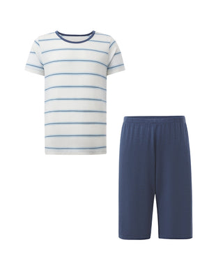Aimer Kids Short-sleeve Tops Homewear Set For Boys