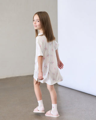 Aimer Kids Milk Short-sleeved Nightdress For Girls