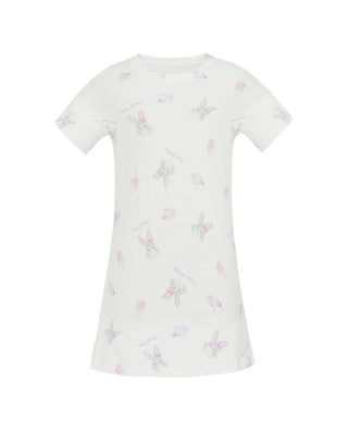 Aimer Kids Milk Short-sleeved Nightdress For Girls