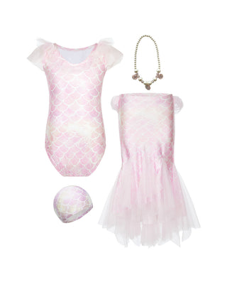 Aimer Kids Girls One-Piece Swimsuit Set