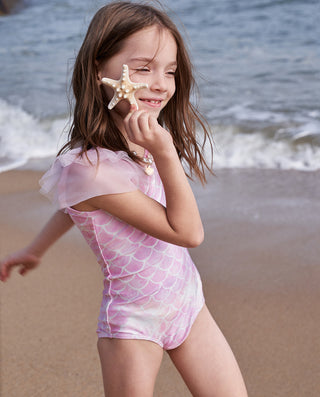Aimer Kids Girls One-Piece Swimsuit Set