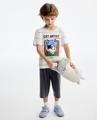 Aimer Kids Boys Short-sleeve Homewear Set