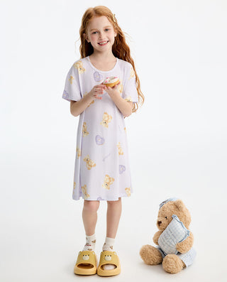 Aimer Kids Short-sleeved Nightdress For Girls