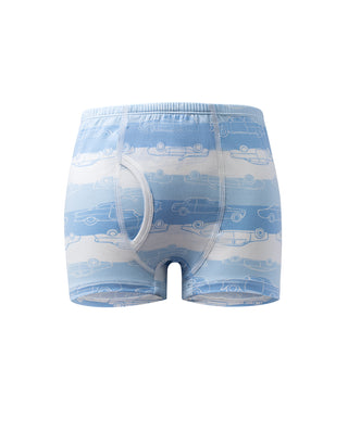 Aimer Kids Angel Print Modal Striped Open-Crotch Mid-rise Boyshorts AK223H771