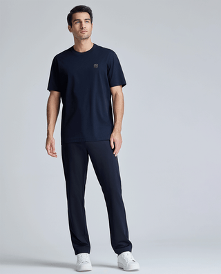 Aimer Men Business Casual Dark Blue Trousers