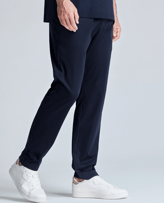 Aimer Men Business Casual Dark Blue Trousers