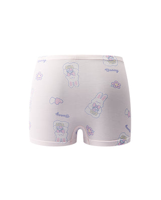 Aimer Kids TrueMilk Fiber Bunny Basket Print Mid Rise Boyshorts  AK123K349