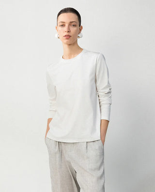 Aimer CHUANG 25SS Cotton Round Neck Long Sleeve T-shirt