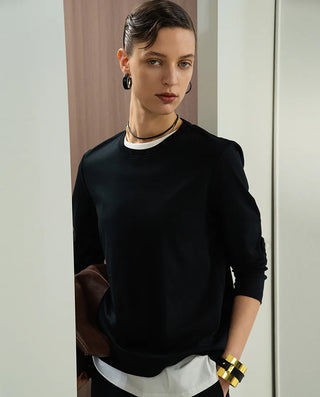 Aimer CHUANG 25SS Cotton Round Neck Long Sleeve T-shirt