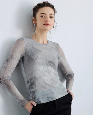 Aimer Collar Long-sleeve Top