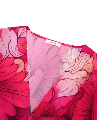 Aimer 25SS Vintage Floral Beach Cover-Up