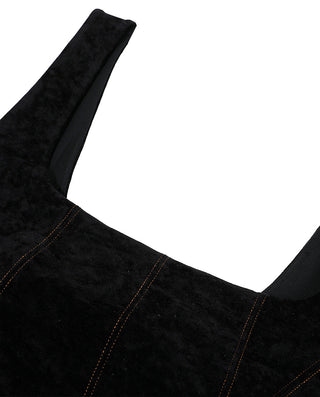 AIMER Suede Square Neck Soft Tank