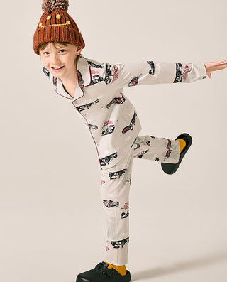 AIMER KIDS Racing Print Pajama Top