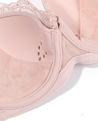 AIMER BODY Lace‑Trimmed  Breathable Hole‑Cup Full‑Coverage Bra AD110641