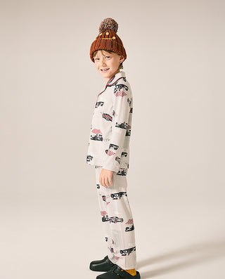 AIMER KIDS Racing Print Pajama Top