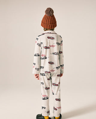 AIMER KIDS Racing Print Pajama Top