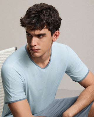 Aimer Men Milky Crewneck Short-Sleeve Top