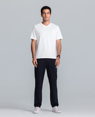 AIMER MEN Silk Cotton Blend V-Neck Casual Top