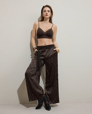 Aimer Silk Wide‑Leg Pants AM47C491