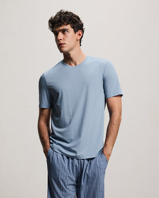 Aimer Men Silky Crew Neck Short Sleeve Pullover Tee