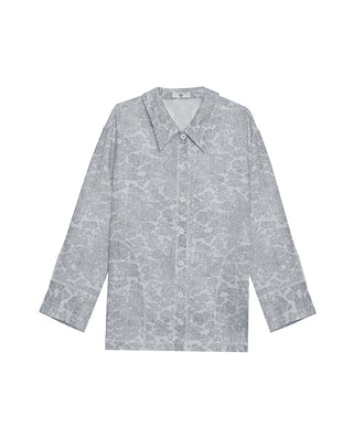 AIMER CHUANG Long Sleeve Collared Lounge Shirt