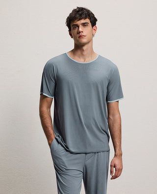 Aimer Men Milky Crewneck Short-Sleeve Top