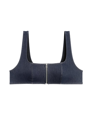 AIMER Denim Wireless Front Zip Bra