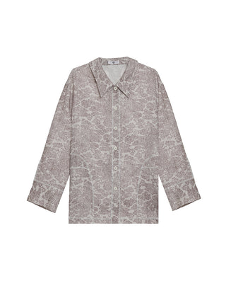 AIMER CHUANG Long Sleeve Collared Lounge Shirt