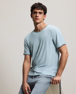 Aimer Men Milky Crewneck Short-Sleeve Top