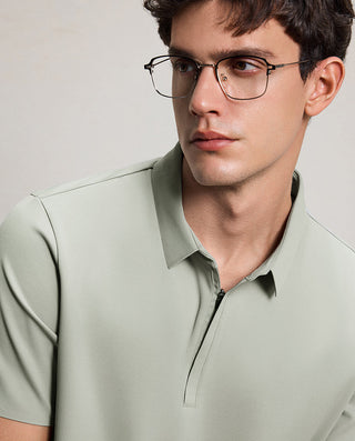 AIMER MEN Business Lapel Short-Sleeved T-Shirt
