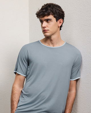 Aimer Men Milky Crewneck Short-Sleeve Top