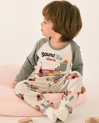 AIMER BABY Fire Truck Print Pajama Pants