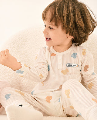 AIMER BABY Milk Foam Pajama Pants