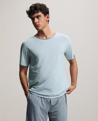 Aimer Men Milky Crewneck Short-Sleeve Top