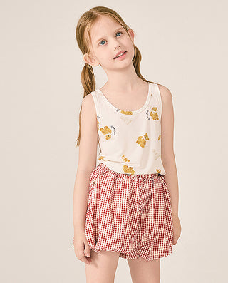 AIMER KIDS Bear Print Tank Top