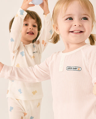 AIMER BABY Milk Foam Print Pajama Top