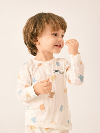 AIMER BABY Milk Foam Print Pajama Top