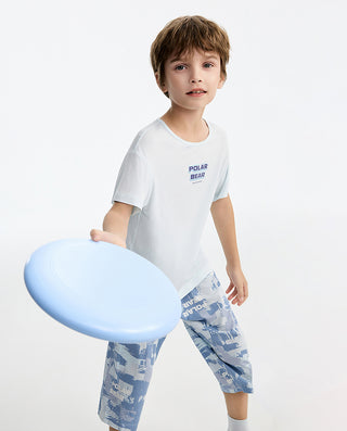 AIMER KIDS TrueMilk Boys' Short-Sleeve Sleep Top AK241L331