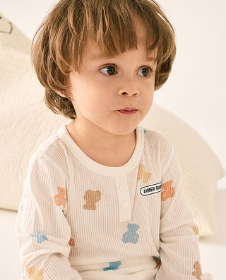 AIMER BABY Milk Foam Print Romper