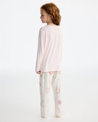 AIMER KIDS True Milk Girls’ Pullover Long-Sleeve Pajama Top AK141L351