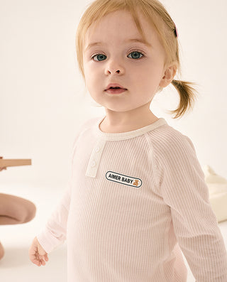 AIMER BABY Milk Foam Print Pajama Top