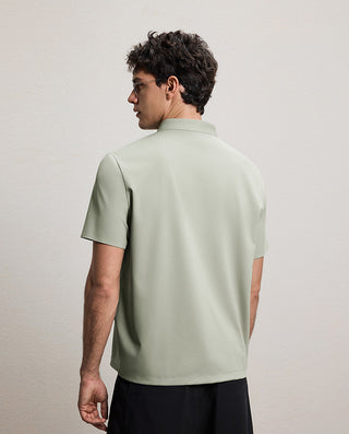 AIMER MEN Business Lapel Short-Sleeved T-Shirt