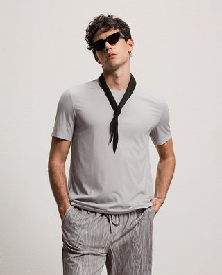 Aimer Men Silky Crew Neck Short Sleeve Pullover Tee