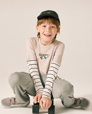AIMER KIDS Skate Print Pajama Top
