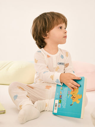 AIMER BABY Milk Foam Print Pajama Top