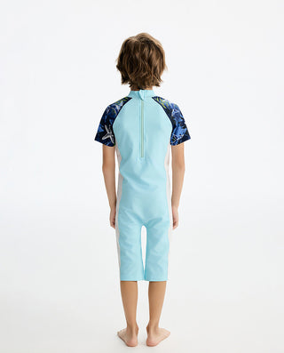 AIMER KIDS Short-Sleeved One-piece Swimsuit For Boys