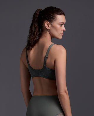 AIMER BODY Lace‑Trimmed  Breathable Hole‑Cup Full‑Coverage Bra AD110641